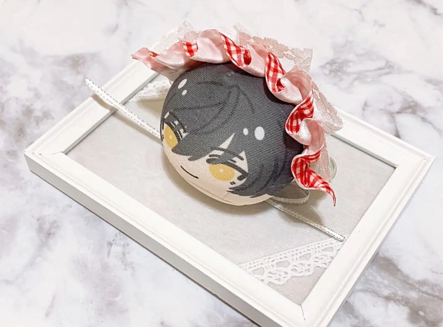 ぬい用 ヘッドドレス おまんじゅう もちマス ギンガム赤 キャンディ 