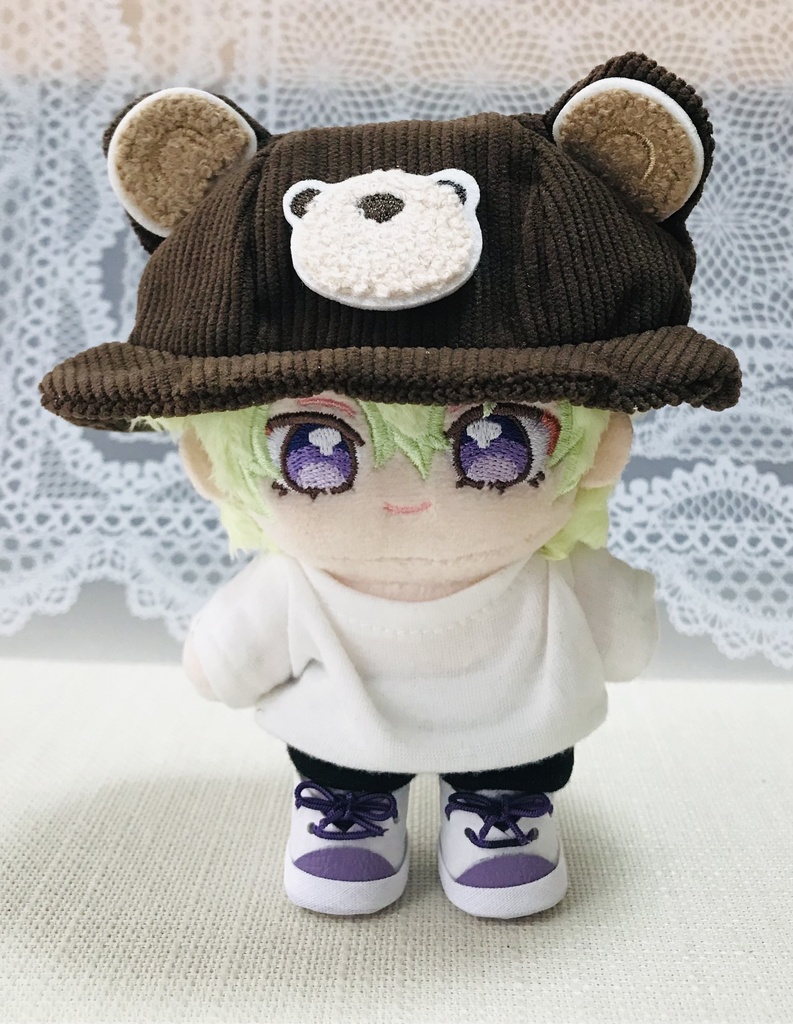 自立します☆ ぬい靴 白地×紫ひもC