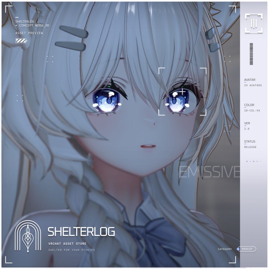 【19アバター対応】【Eye & Makeup Texture】 Noise 00 - Ver.2.0 UPDATE!!