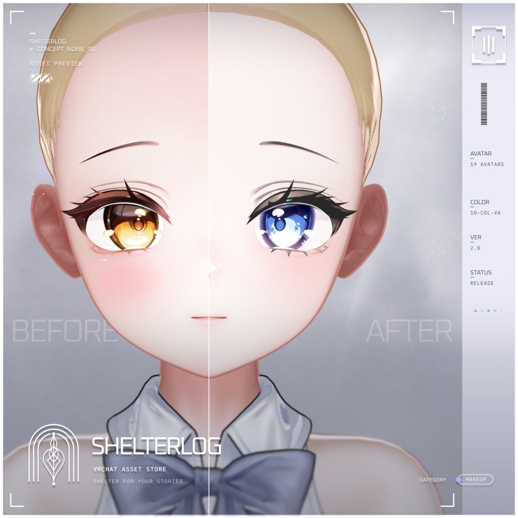 【19アバター対応】【Eye & Makeup Texture】 Noise 00 - Ver.2.0 UPDATE!!