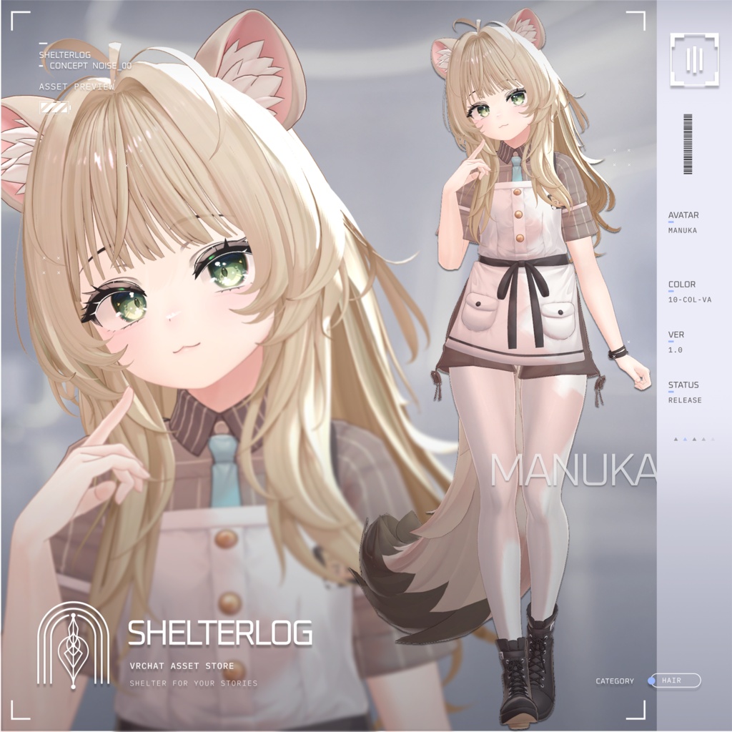 【18アバター対応】【VRC Hair】 Noise 00