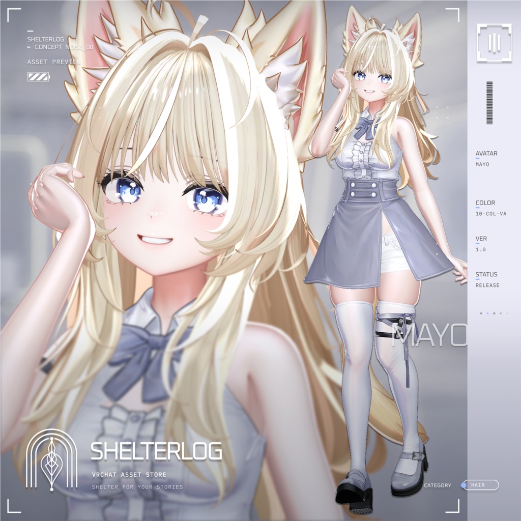 【18アバター対応】【VRC Hair】 Noise 00