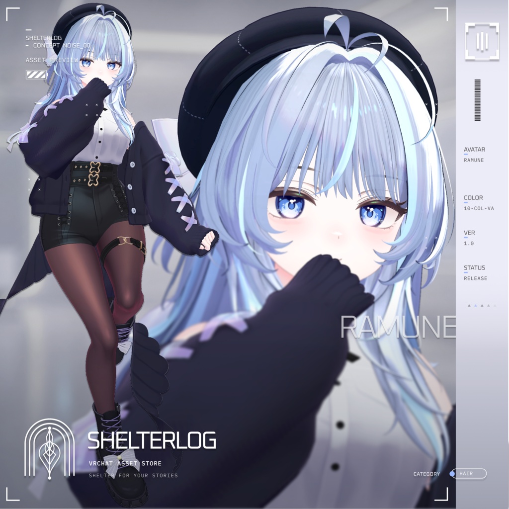【18アバター対応】【VRC Hair】 Noise 00