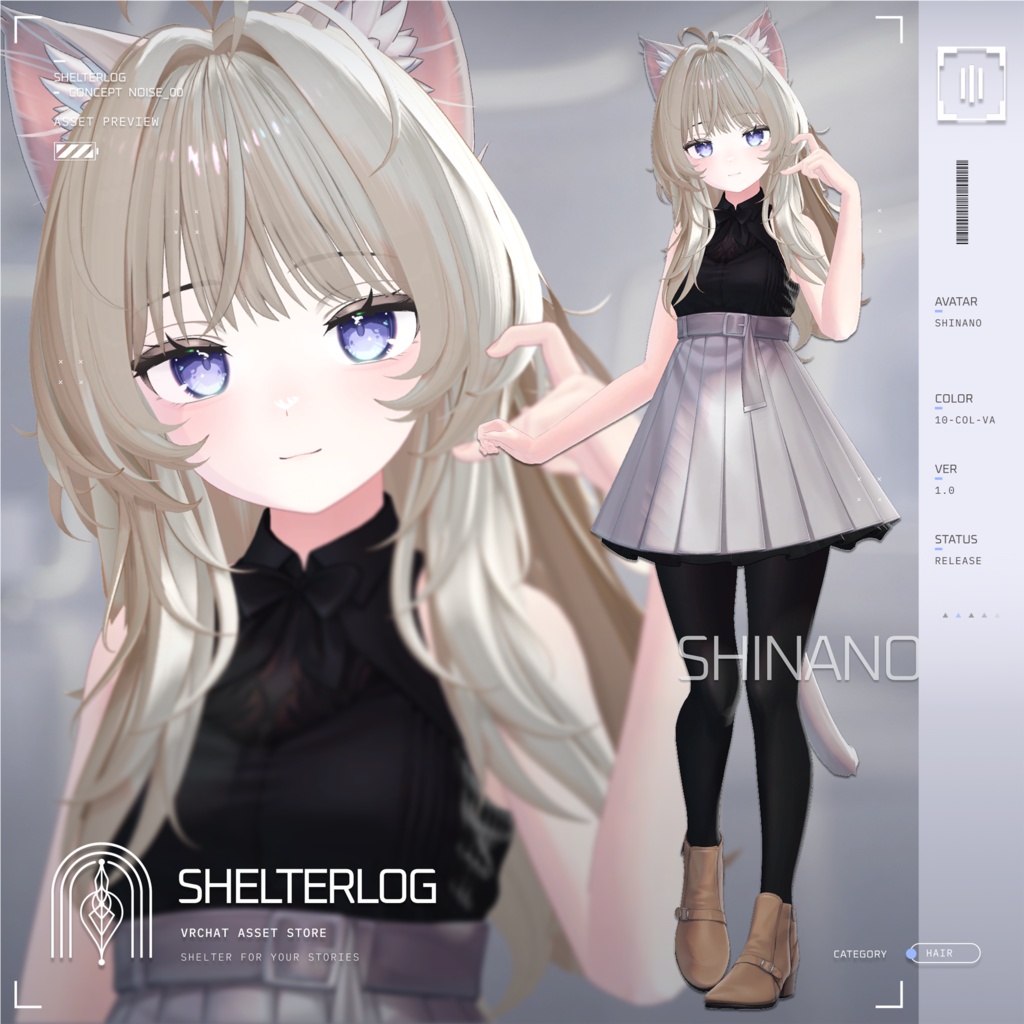 【18アバター対応】【VRC Hair】 Noise 00