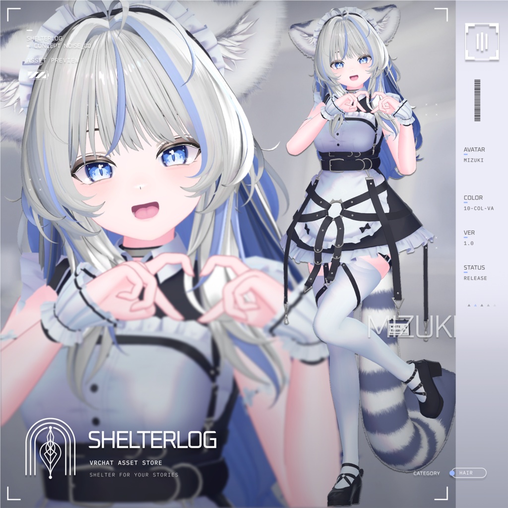 【18アバター対応】【VRC Hair】 Noise 00