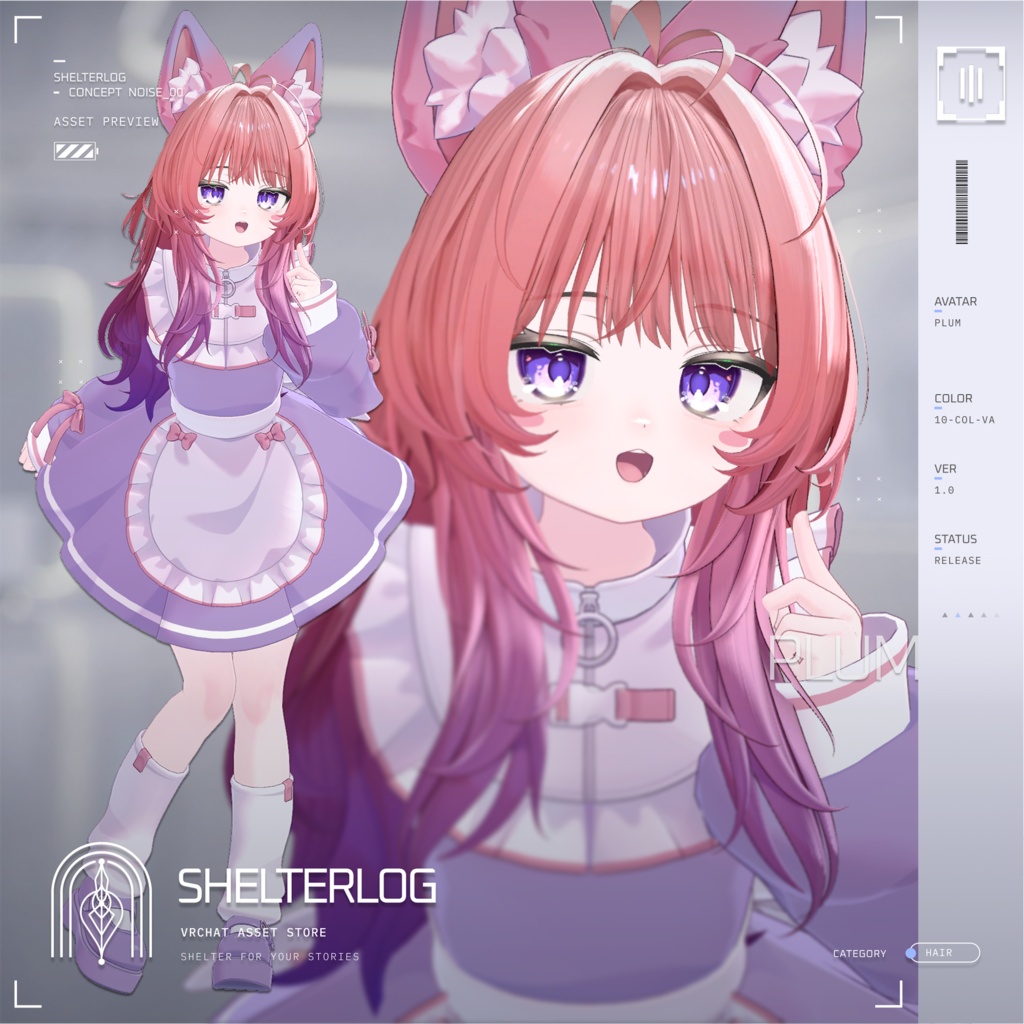 【18アバター対応】【VRC Hair】 Noise 00