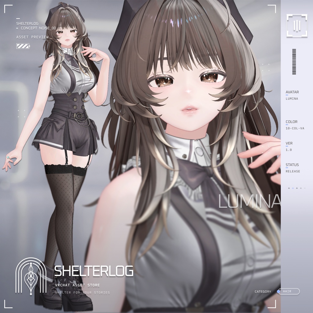 【18アバター対応】【VRC Hair】 Noise 00