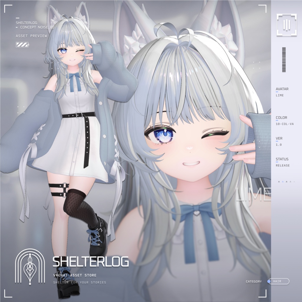【18アバター対応】【VRC Hair】 Noise 00