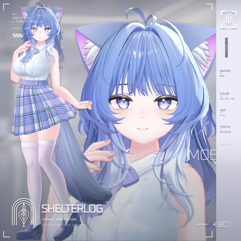 【18アバター対応】【VRC Hair】 Noise 00