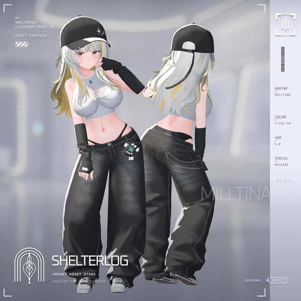 【19アバター対応】【VRC Outfit】 Noise 00