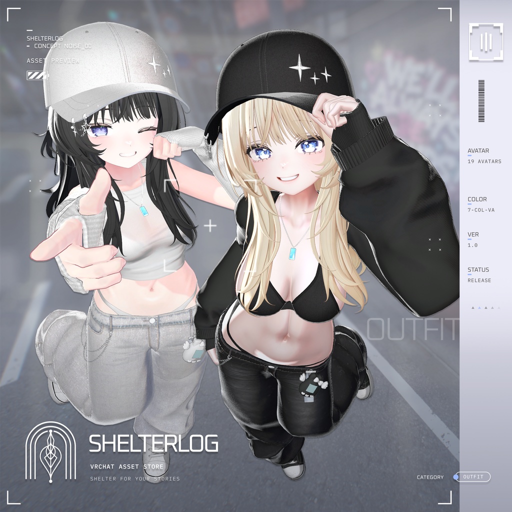【19アバター対応】【VRC Outfit】 Noise 00