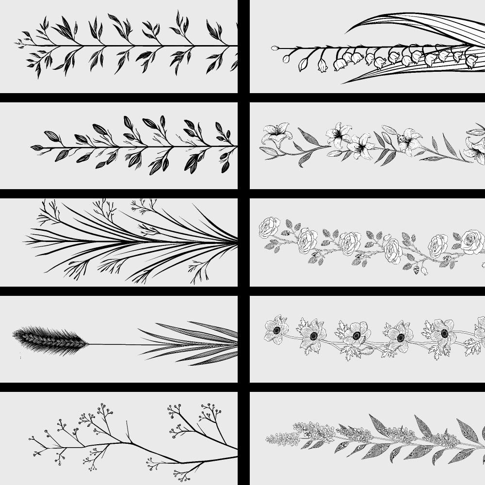 アンティーク草花ブラシ【10種】
