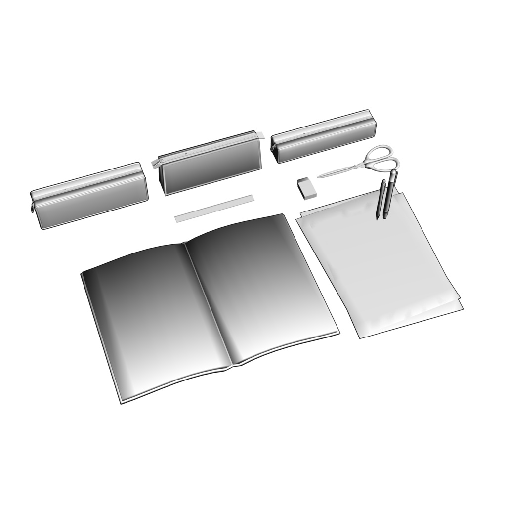 教室の机上を埋める3D