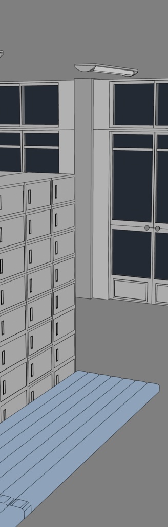 一瞬で昇降口背景が完成する3D背景素材【Blender】