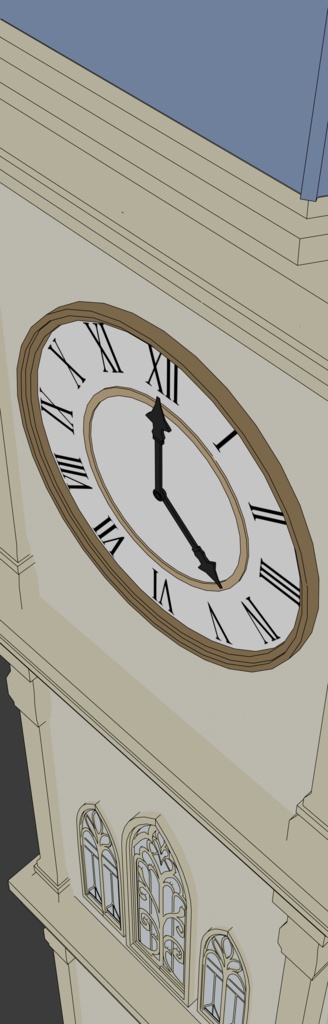 一瞬で時計塔の漫画背景が完成する3D背景素材【Blender】