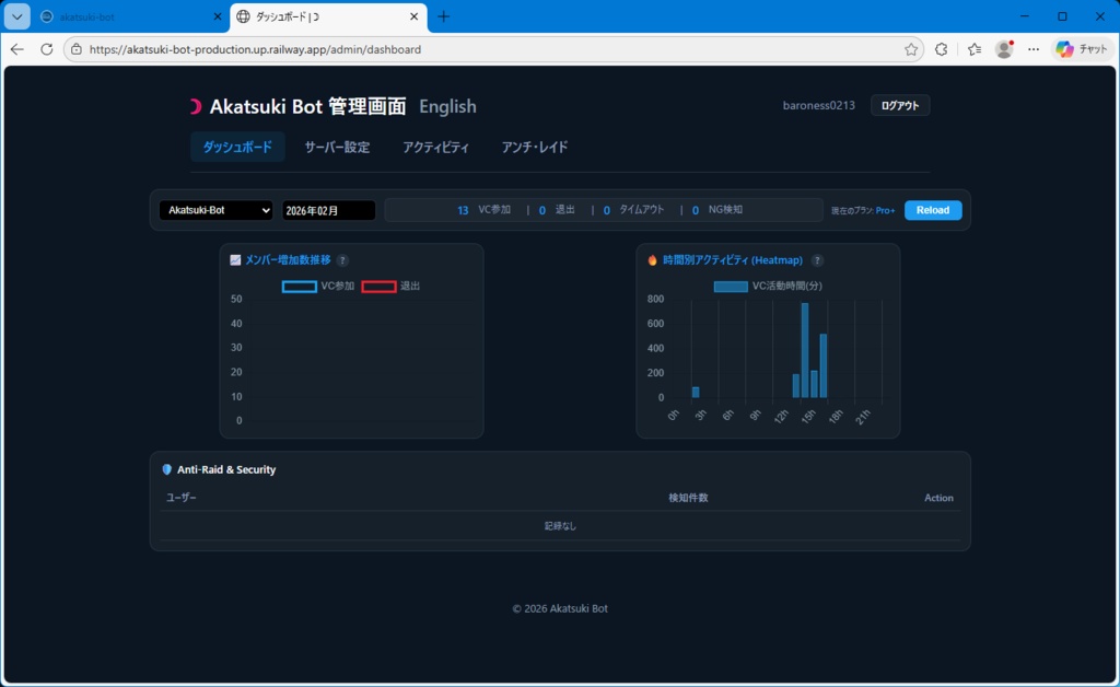 Akatsuki Bot|Discordサーバー管理Bot(個人開発)
