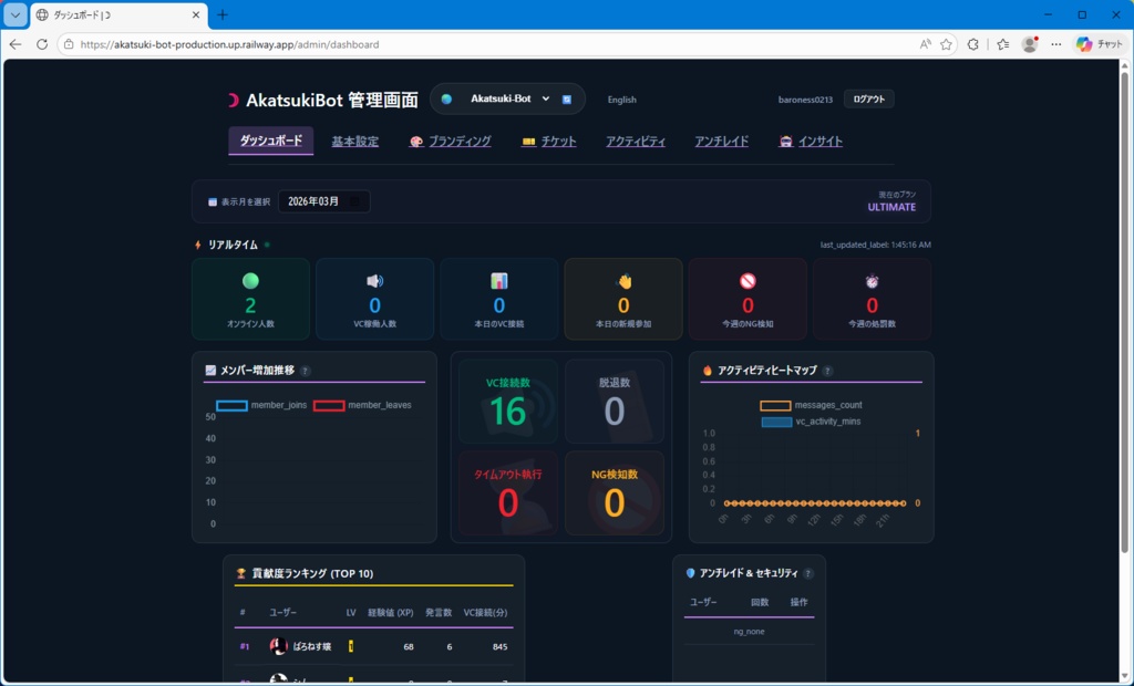 Akatsuki Bot|Discordサーバー管理Bot(個人開発)