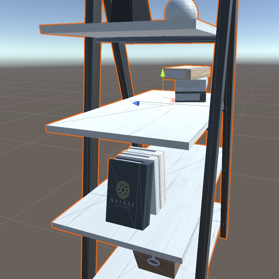 【VRchat向け】小物付き棚 ローポリ