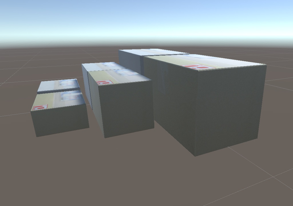 【VRchat向け】宅配段ボールSML6個セット ローポリ