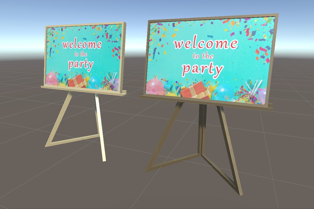 【VRchat向け】ウェルカムボード ローポリ