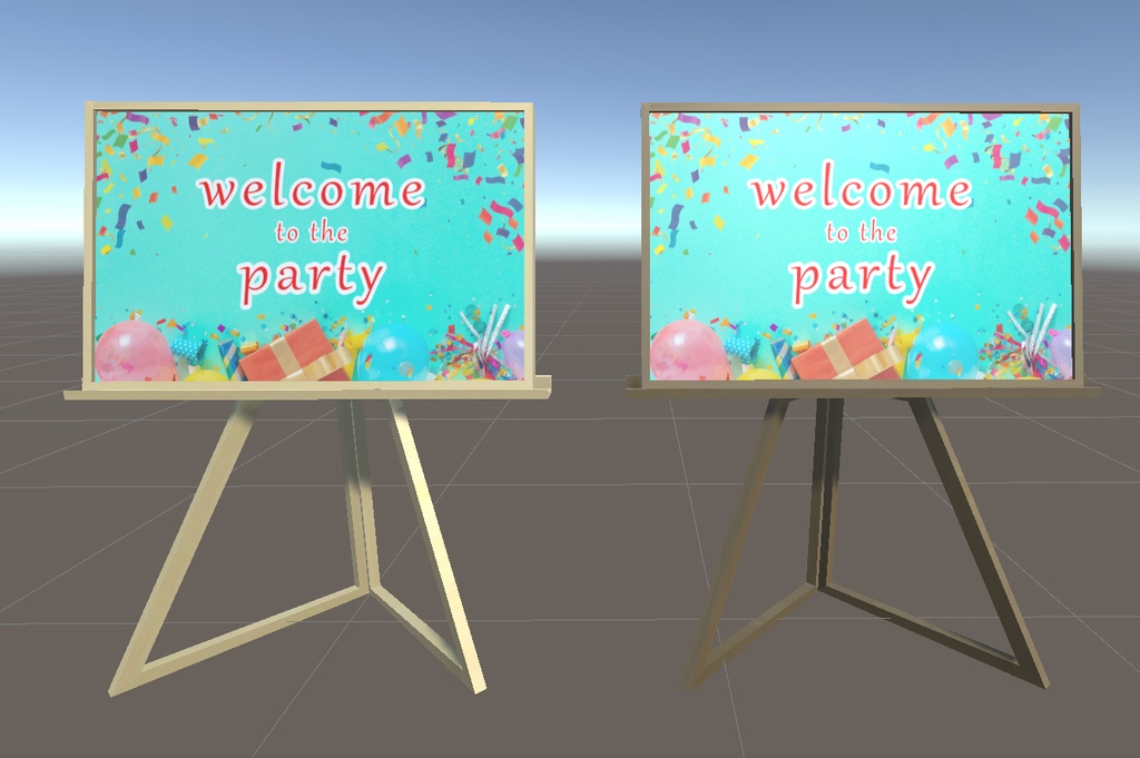 【VRchat向け】ウェルカムボード ローポリ