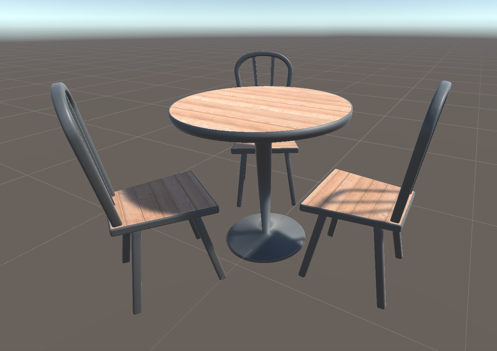 【VRchat向け】テーブルセット 1人~4人掛け