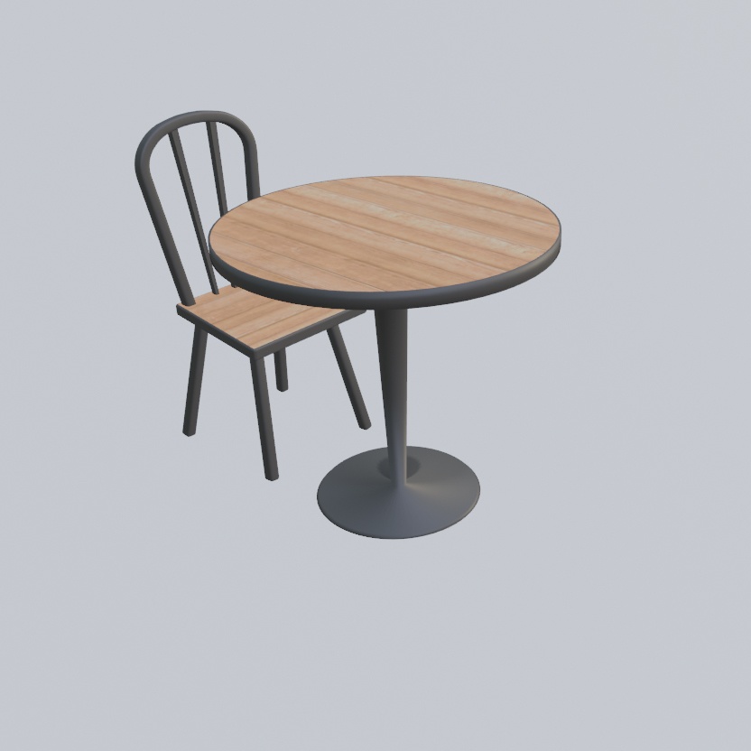 【VRchat向け】テーブルセット 1人~4人掛け