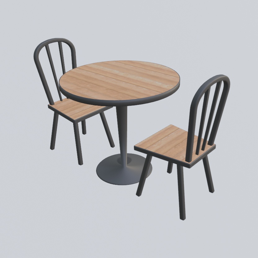 【VRchat向け】テーブルセット 1人~4人掛け