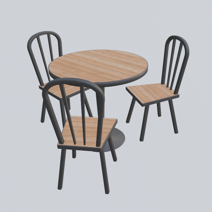 【VRchat向け】テーブルセット 1人~4人掛け