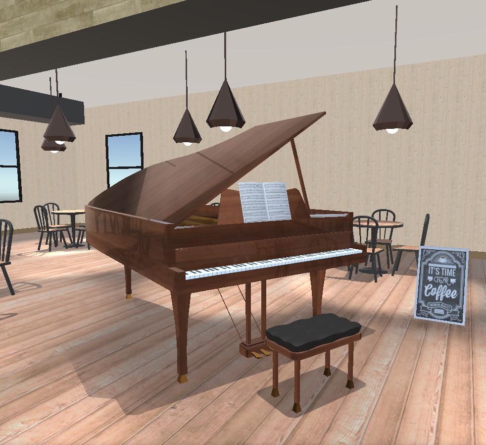 【VRchat向け】グランドピアノ ※カラー4種類有り (ローポリ)