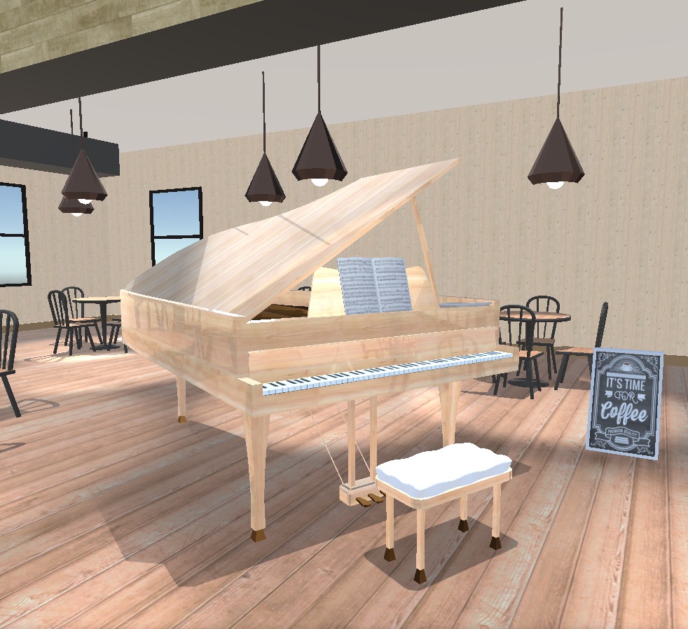 【VRchat向け】グランドピアノ ※カラー4種類有り (ローポリ)