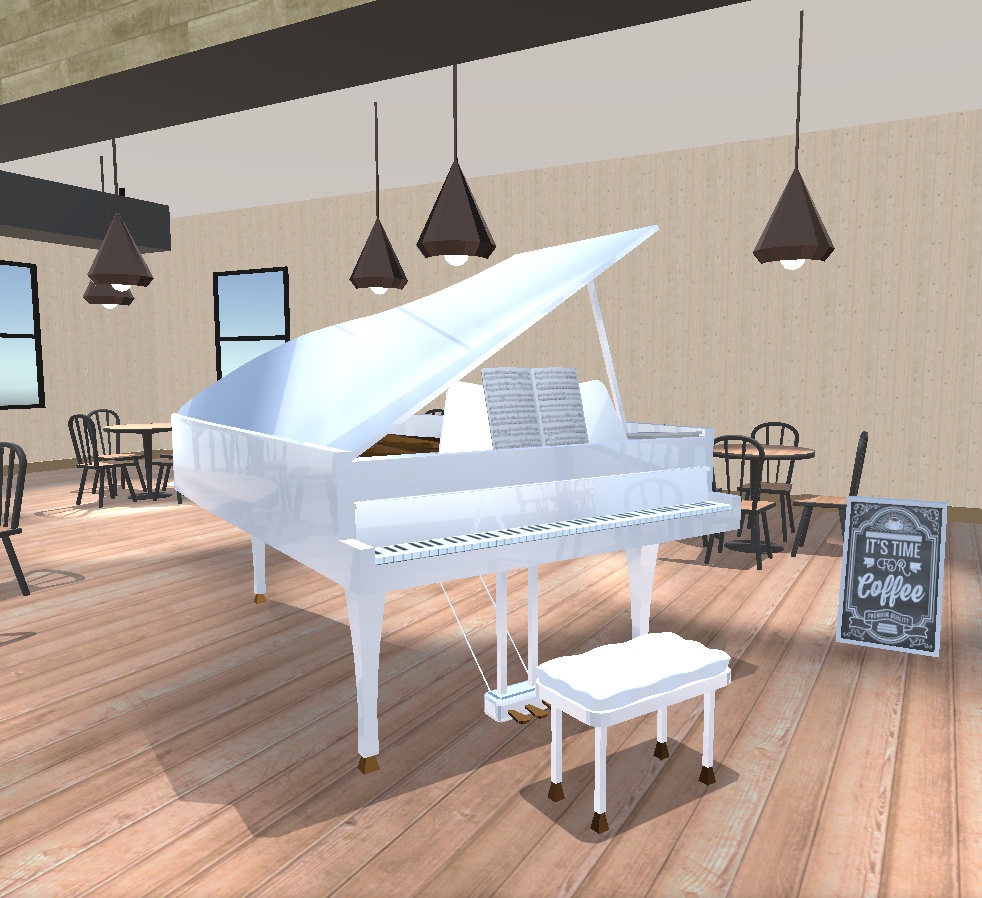 【VRchat向け】グランドピアノ ※カラー4種類有り (ローポリ)