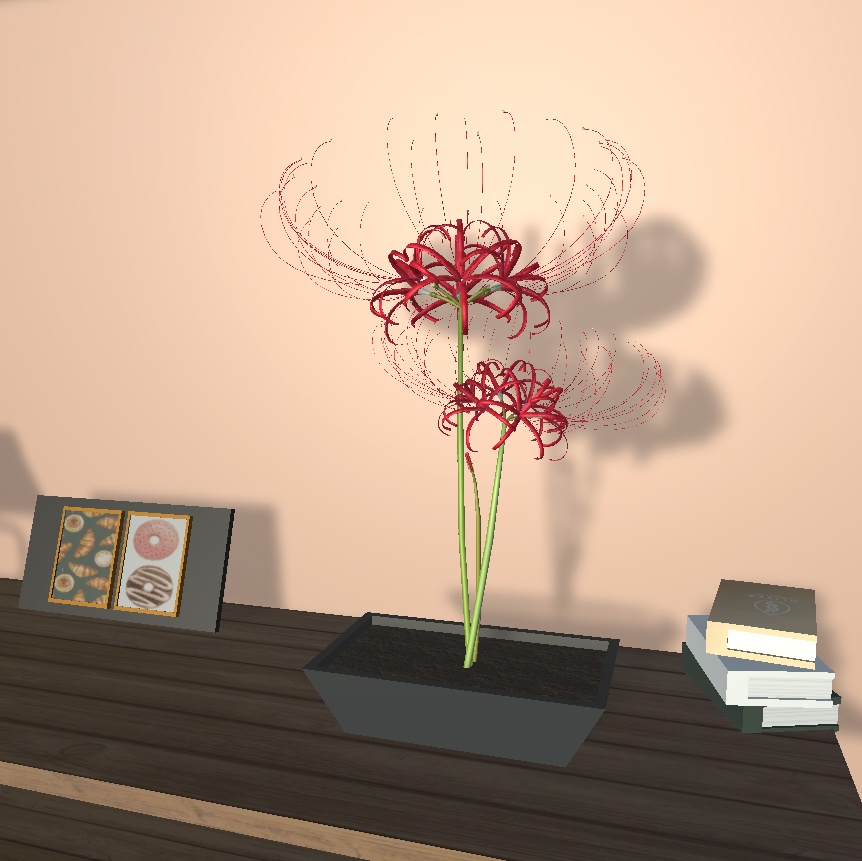 【VRchat向け】ヒガンバナ 彼岸花 植木鉢 花瓶
