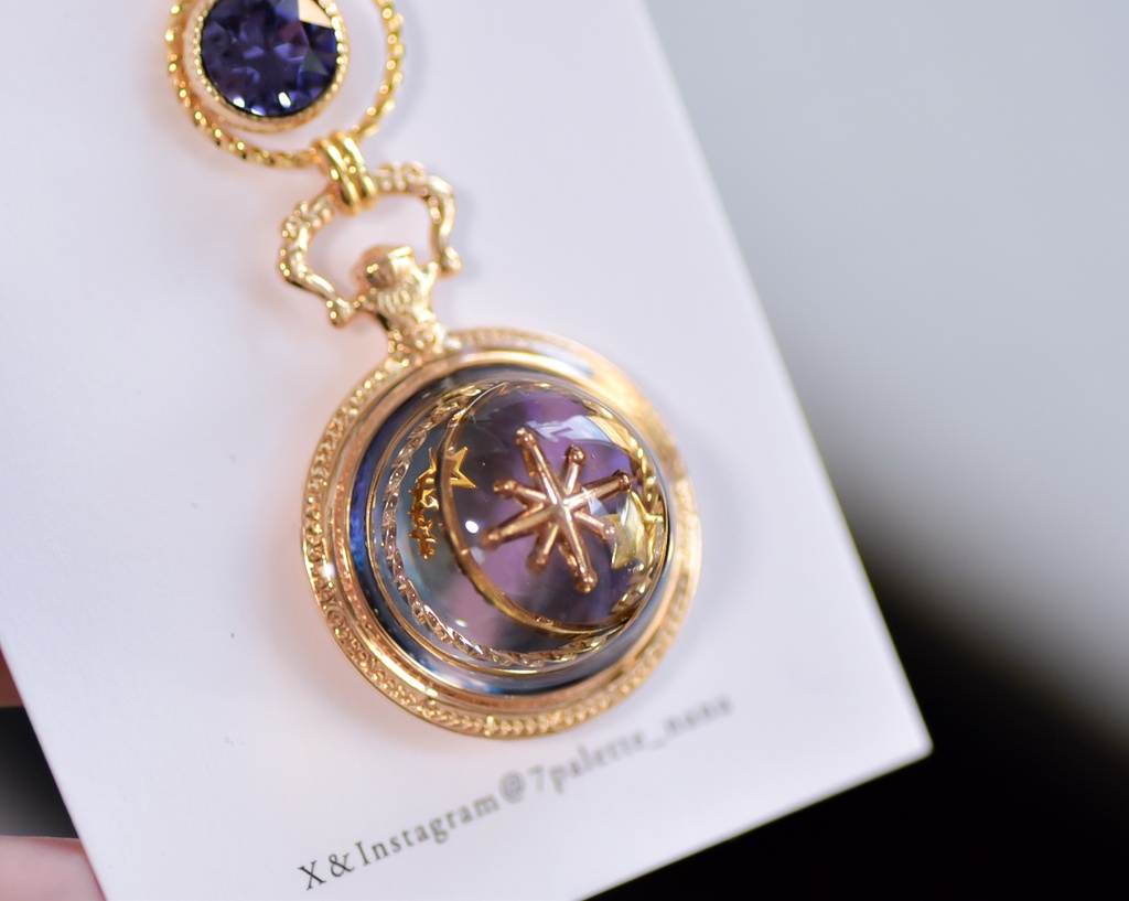 【デザフェス新色】惑星ネックレス&チャーム(galaxy purple)