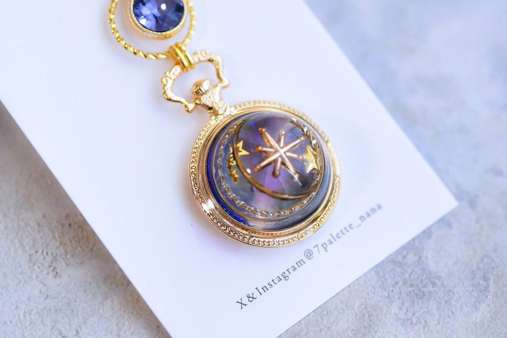 【デザフェス新色】惑星ネックレス＆チャーム（galaxy purple）