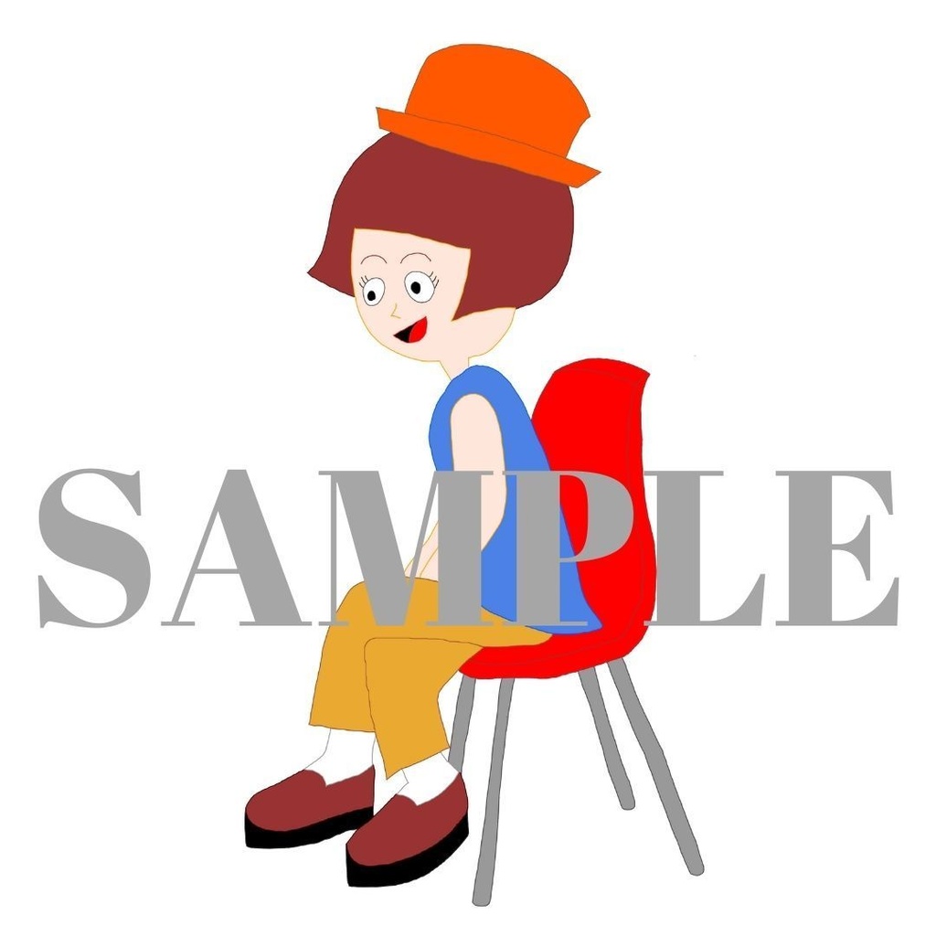 イラスト素材 椅子に座る女の子