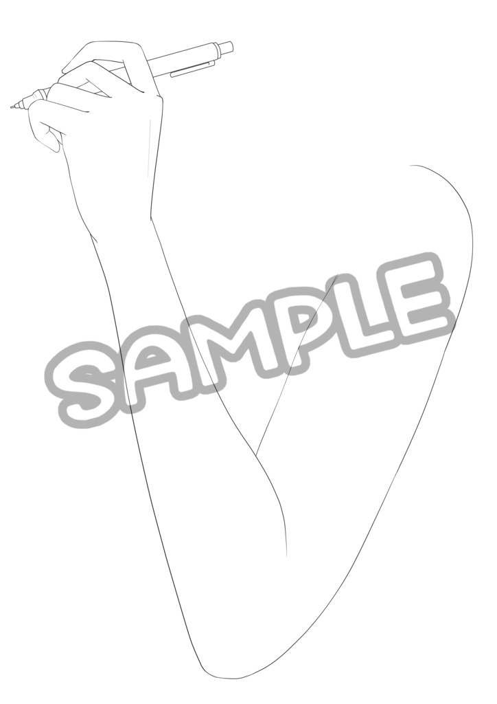 素材-シャーペンを持つ手腕① -