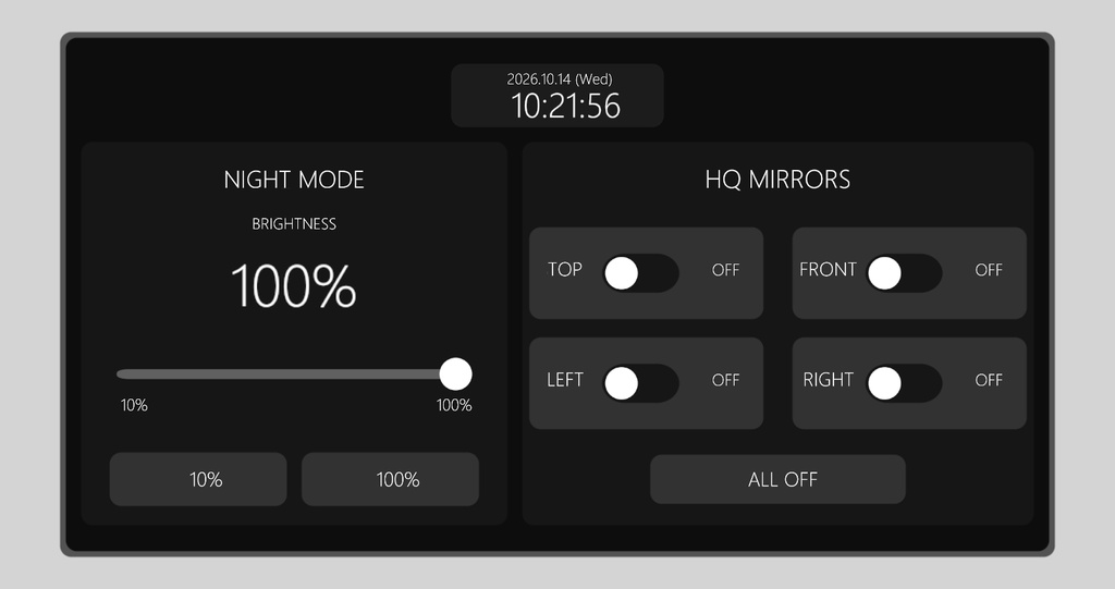 【無料】Simple Mone Bed Mirror【ナイトモード付】