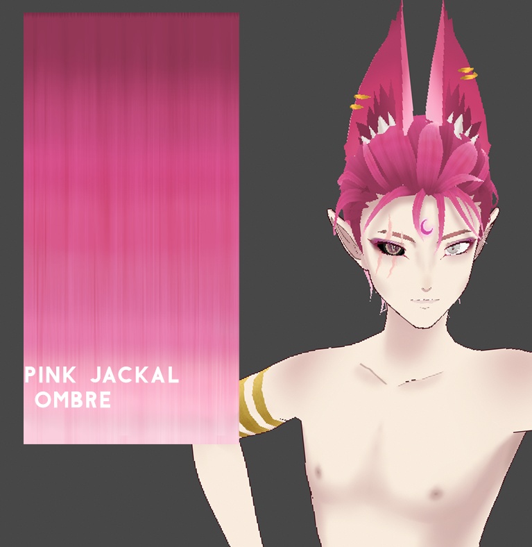 Hair Color w/texture: Pink Jackal