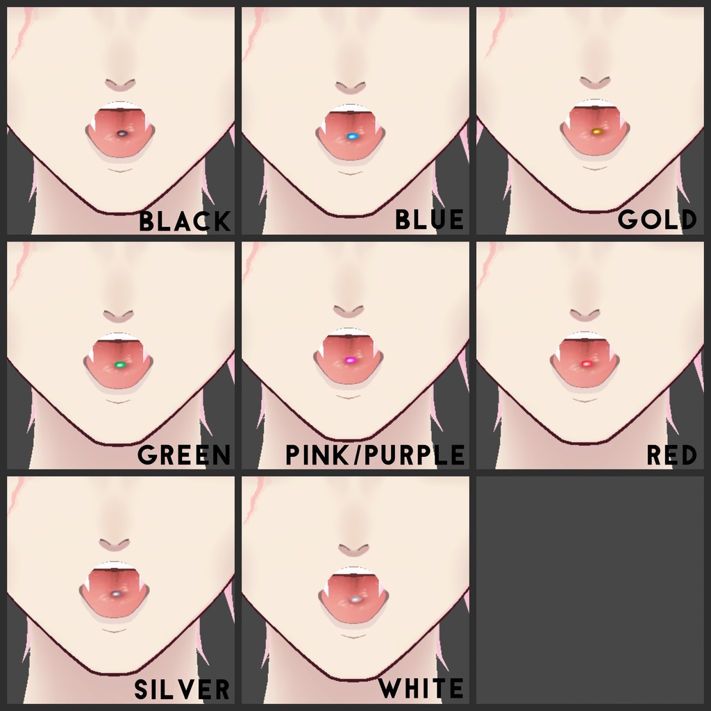 Realistic tongue texture + tongue piercing