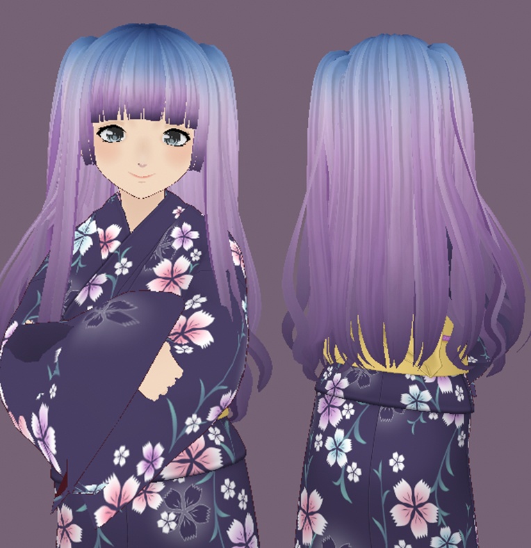 Hair Color w/texture: Lavender Rain