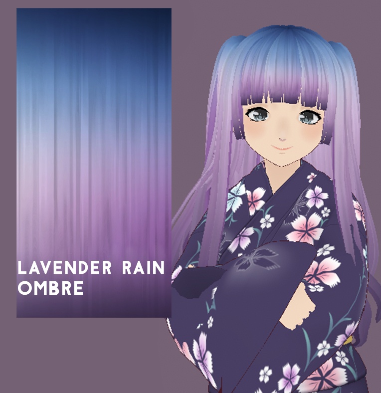 Hair Color w/texture: Lavender Rain
