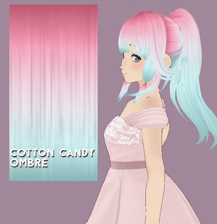 Hair color w/texture: Cotton Candy