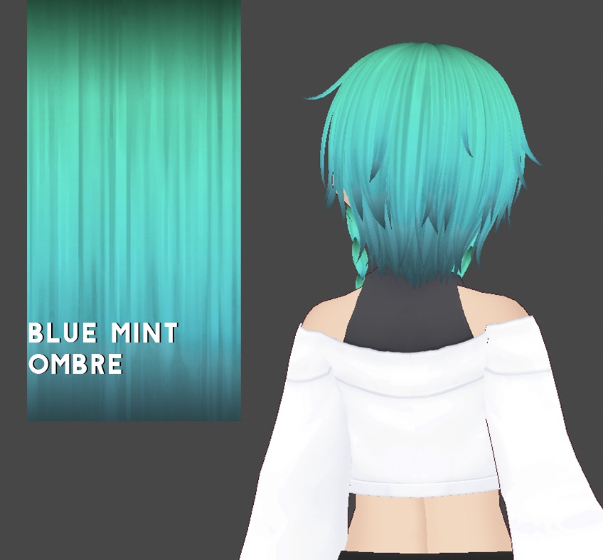 Hair Color w/texture: Blue Mint