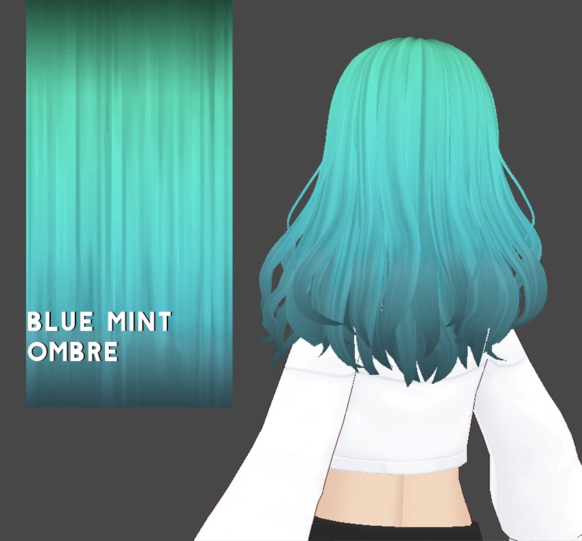 Hair Color w/texture: Blue Mint