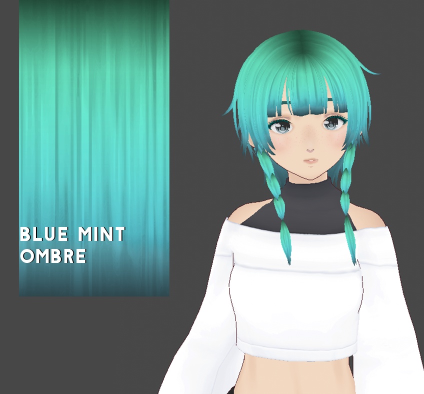Hair Color w/texture: Blue Mint