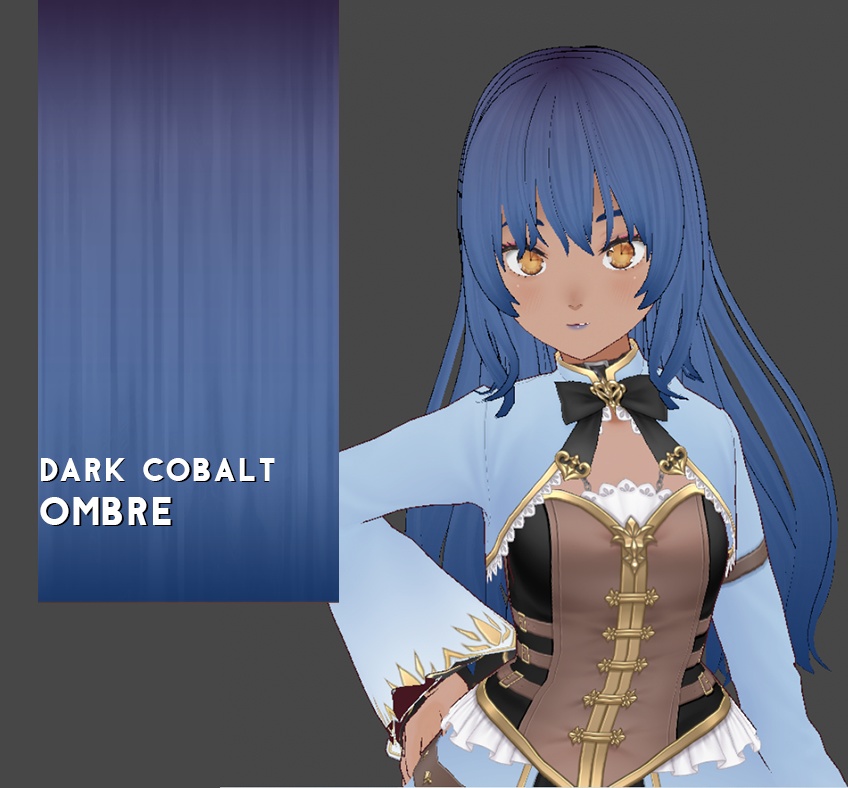 Hair Color w/texture: Dark Cobalt