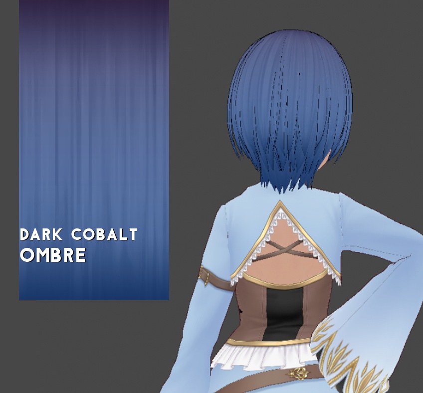 Hair Color w/texture: Dark Cobalt