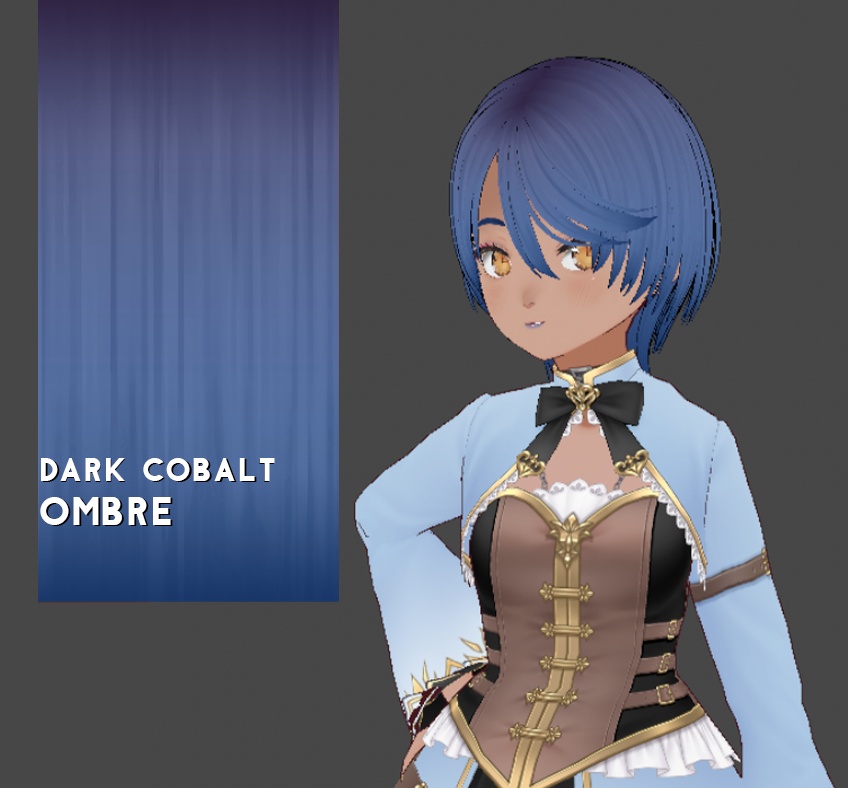 Hair Color w/texture: Dark Cobalt