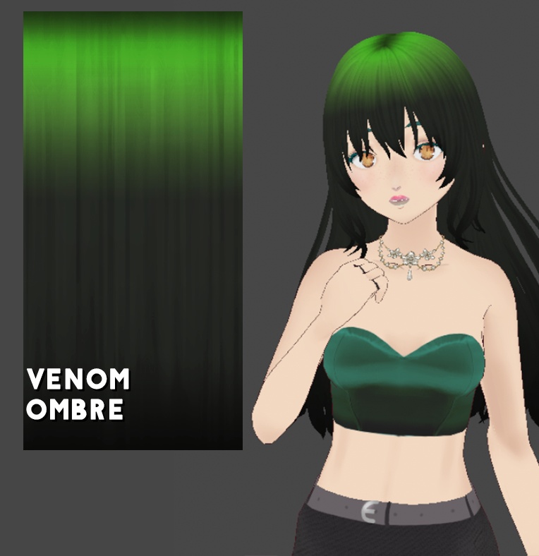 Hair Color w/texture: VENOM